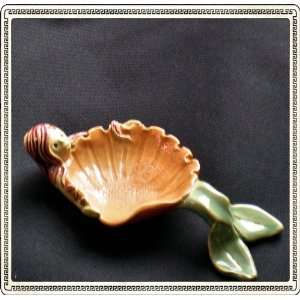   Ceramic Shell Soap Dish or Kitchen Spoon Holder: Home & Kitchen