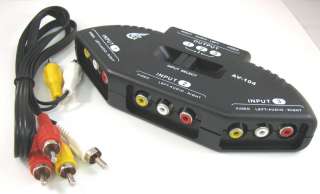 New 3 Way Audio Video AV RCA Switch Selector Box Splittere
