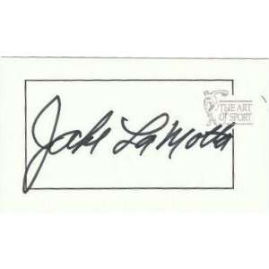  Jake Lamotta Hand Signed 1997 Art Of Sport Card   Signed 