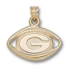  Green Bay Packers Solid 14K Gold Pierced G Football 1 