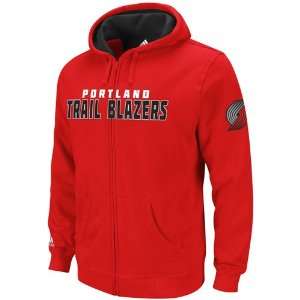   Blazers Red Game Time Full Zip Hoodie Sweatshirt: Sports & Outdoors