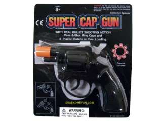 SUPER CAP GUN Toy Pistol Snub Nose Revolver ~ Fires 8 shot Ring Caps 
