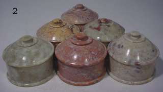Marble Colors ~ 10 STONE BOWLS ~ Awesome Round Pots !!  