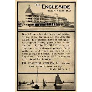  1909 Ad Engleside Resort Beach Haven New Jersey Sailing 