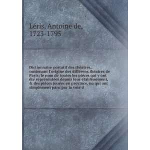   simplement paru par la voie d Antoine de, 1723 1795 LeÌris Books