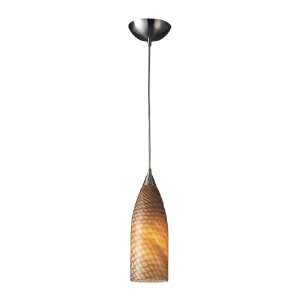  1 Light Pendant In Satin Nickel With Cocoa Glass