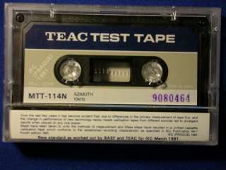 TEAC Azimuth Alignment Test Tape MTT 114N 10kHz Mint  