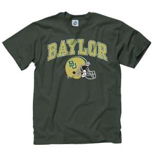 Baylor Bears Dark Green Football Helmet T Shirt:  Sports 