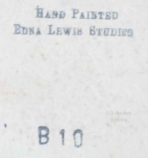 Edna Lewis Studio Reverse Hand Painted Oriental B10  