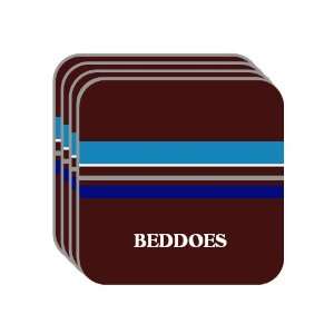 Personal Name Gift   BEDDOES Set of 4 Mini Mousepad Coasters (blue 