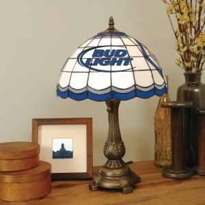  BUD LIGHT BEER LOGOED 20 IN TIFFANY STYLE TABLE LAMP: Home 