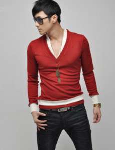 Mens best design Casual slim fit V neck Tshirt AUS M L  