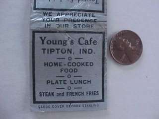 1940s Tipton,Indiana Youngs Cafe Steak & Fries and Soda Fountain 