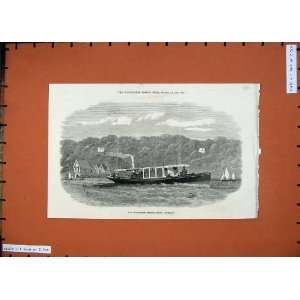   1871 Twin Screw Steam Lauch Boat Ladybird River Trees: Home & Kitchen