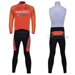  Spain Euskaltel Euskadi bib Cycling Jersey long sleeve Set 