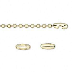 20 Brass Dog Tag Ball Chain Closures~2.4mm Link Clasps  
