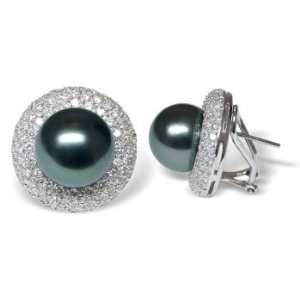  18K white gold Bernette Black Tahitian cultured pearl and 