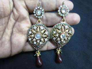 Bridal American Diamond Polki Necklace Earring Design  