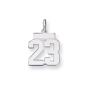  Sterling Silver Small Polished Number 13: Jewelry