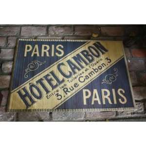  Hotel Cambon Paris, 2 by 3 Foot Bamboo Mat