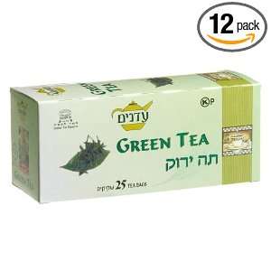 Adanim Green Tea, 25 Count Tea Bags (Pack of 12)  Grocery 