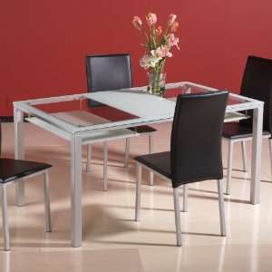   Glass Dining Table w/ 2 Hanging Shelves By Chintaly: Furniture & Decor