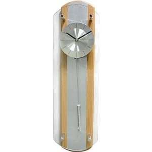  Timekeeper Lacquered Oak, Glass & Chrome Wall Clock