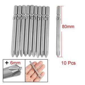 Electric Screwdriver 6 x 80mm Phillips PH2 Cross Tip Bits 10 Pcs