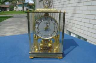   Master 400 Day Brass 4 Ball Pendulum Square Brass & Glass Shelf Clock