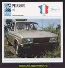 1972 1988 PEUGEOT 104 Car ATLAS FRENCH SPEC PHOTO CARD