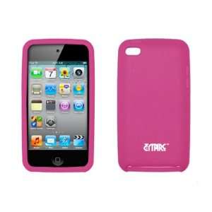  Hot Pink Soft Silicone Gel Skin Cover Case + Crystal Clear 