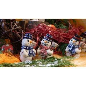  Polish Pottery Snowman Figurine