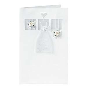  Ivory Dress on a Miniature Hanger with Roses Greeting Card 