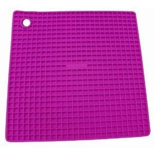   Pot Holder/Trivet   Silicone   Grid   Purple