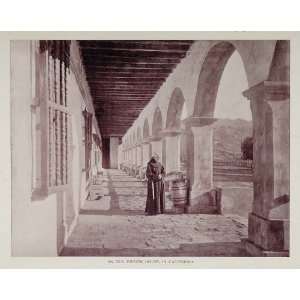 1893 Print Monk Spanish Mission House California Buel 
