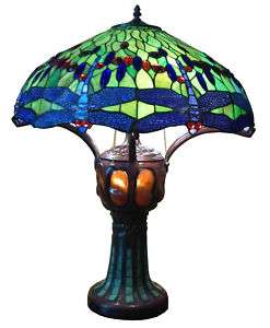 Tiffany Stained Glass Table Lamp Lamps Dragonfly Style  
