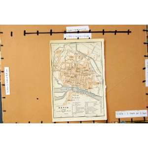  MAP 1930 STREET PLAN TOWN PAVIA ITALY FIUME TICINO: Home 