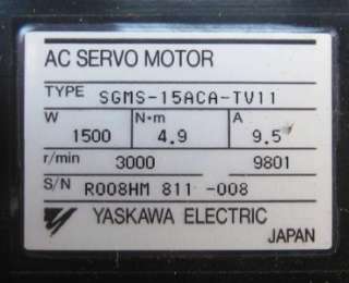 Yaskawa SGMS 15ACA TV11 Servo Motor UTOPH 250WA Encoder  