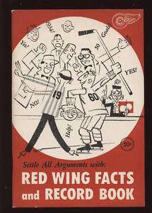 1960 61 NHL Detroit Red Wings Yearbook NRMT  