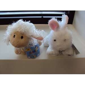  Webkinz Lilkinz White Rabbit & Lilkinz Lamb Plush Set of 