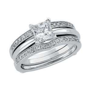  14K White Gold Bridal Ring Guard: Jewelry