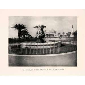  Halftone Print Fountain Triton Garden Nice Jardins Albert 