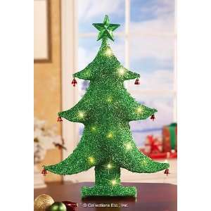  Green Glitter Lighted Fabric Christmas Tree: Everything 