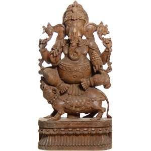    Lambodara Ganesha   South Indian Temple Wood Carving
