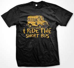 Ride the Short Bus Funny School Bus Mens T shirt  