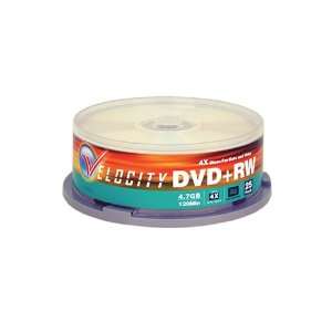  Velocity DVD+RW 4X 4.7 GB Discs (25 spindle) Electronics
