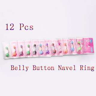 Cute 12 PCS Ball Belly Button Navel Ring Body Piercing  