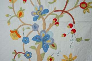 GORGEOUS Vintage TREE OF LIFE Applique Antique Quilt  