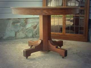Antique Mission Oak Pedestal Table 42 Stickley/Limbert/Lifetime Era 