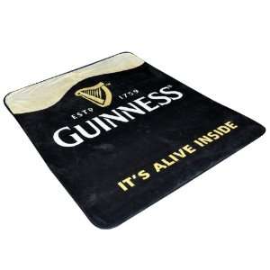 Guinness Extra Stout Irish Beer Raschel Throw Blanket  